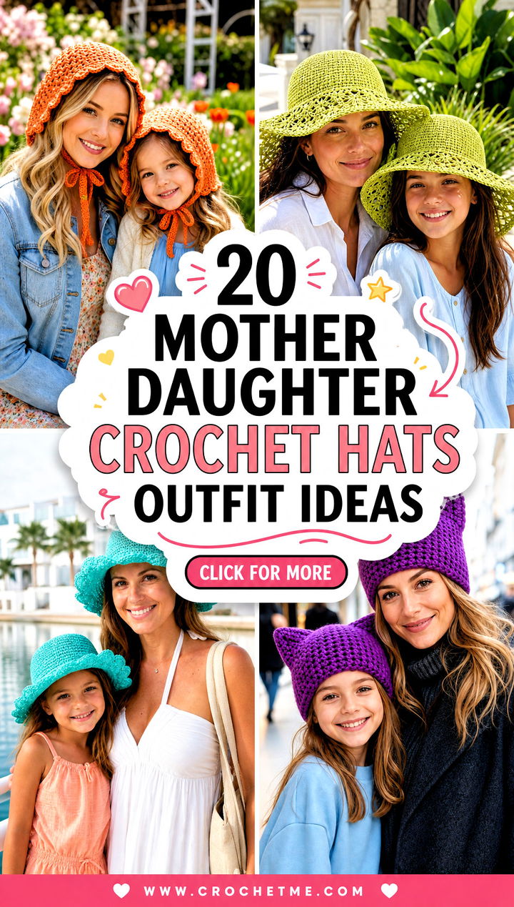 20 Mother Daughter Crochet Hats outfit ideas - 20 Mother Daughter Crochet Hats outfit ideas