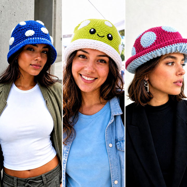 20 Mushroom Crochet Cap Outfit Ideas for Whimsical Style