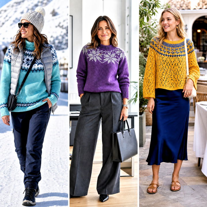 20 Norwegian Crochet Sweater Outfit Ideas for Nordic Style
