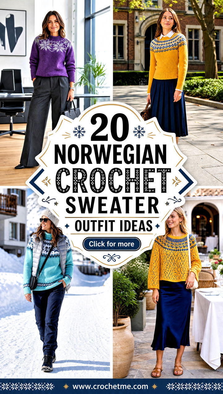 20 Norwegian Crochet Sweater outfit ideas - 20 Norwegian Crochet Sweater outfit ideas