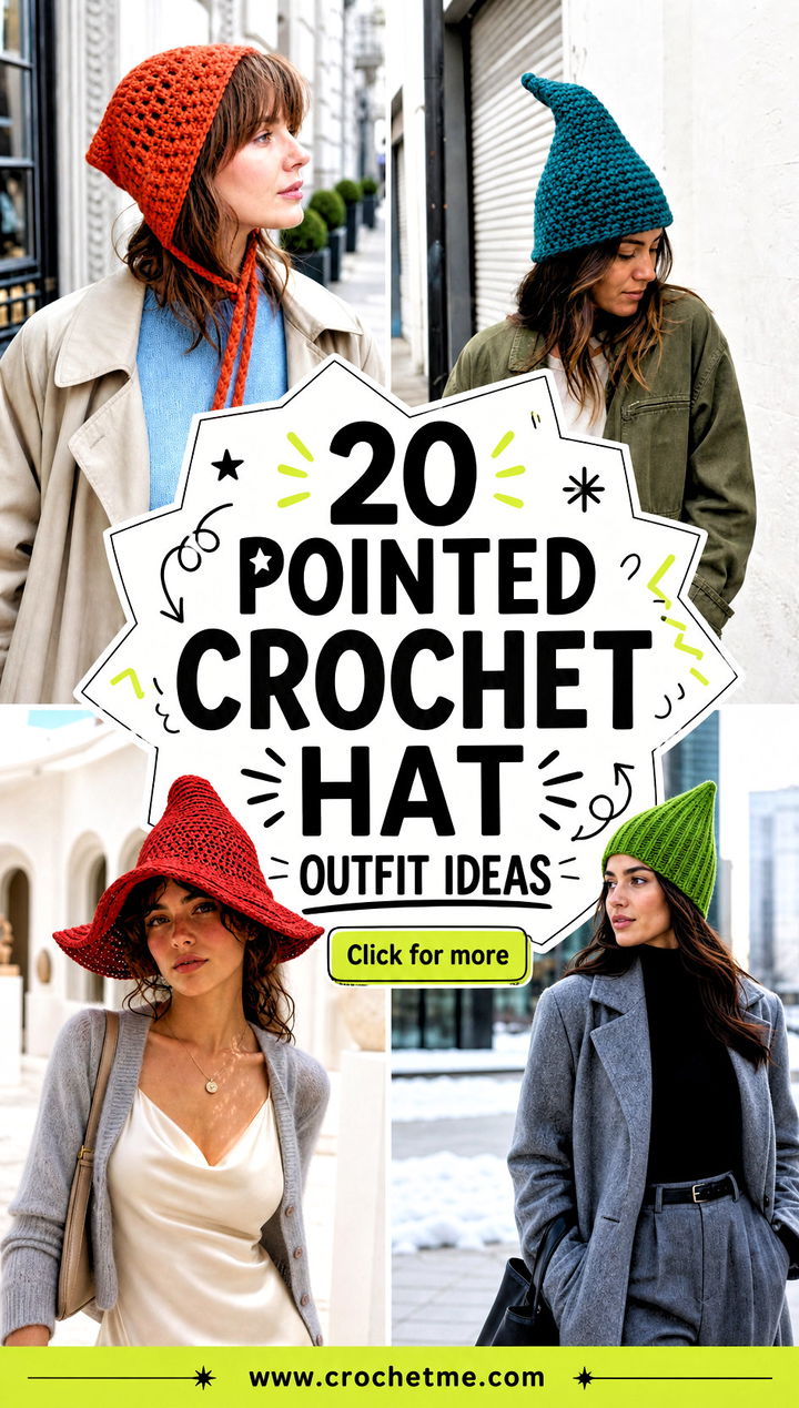 20 Pointed Crochet Hat outfit ideas - 20 Pointed Crochet Hat outfit ideas