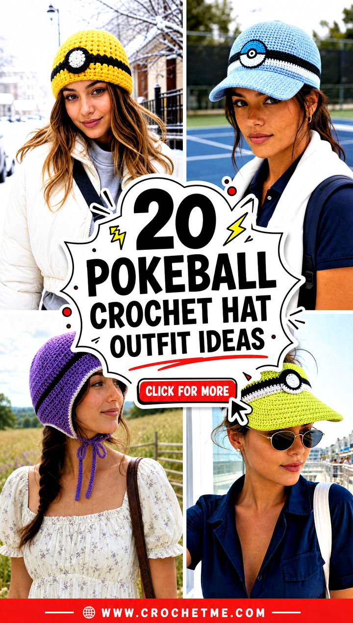20 Pokeball Crochet Hat outfit ideas - 20 Pokeball Crochet Hat outfit ideas