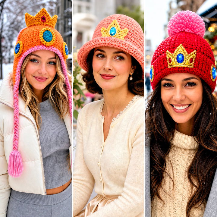 20 Princess Peach Crochet Hat outfit ideas
