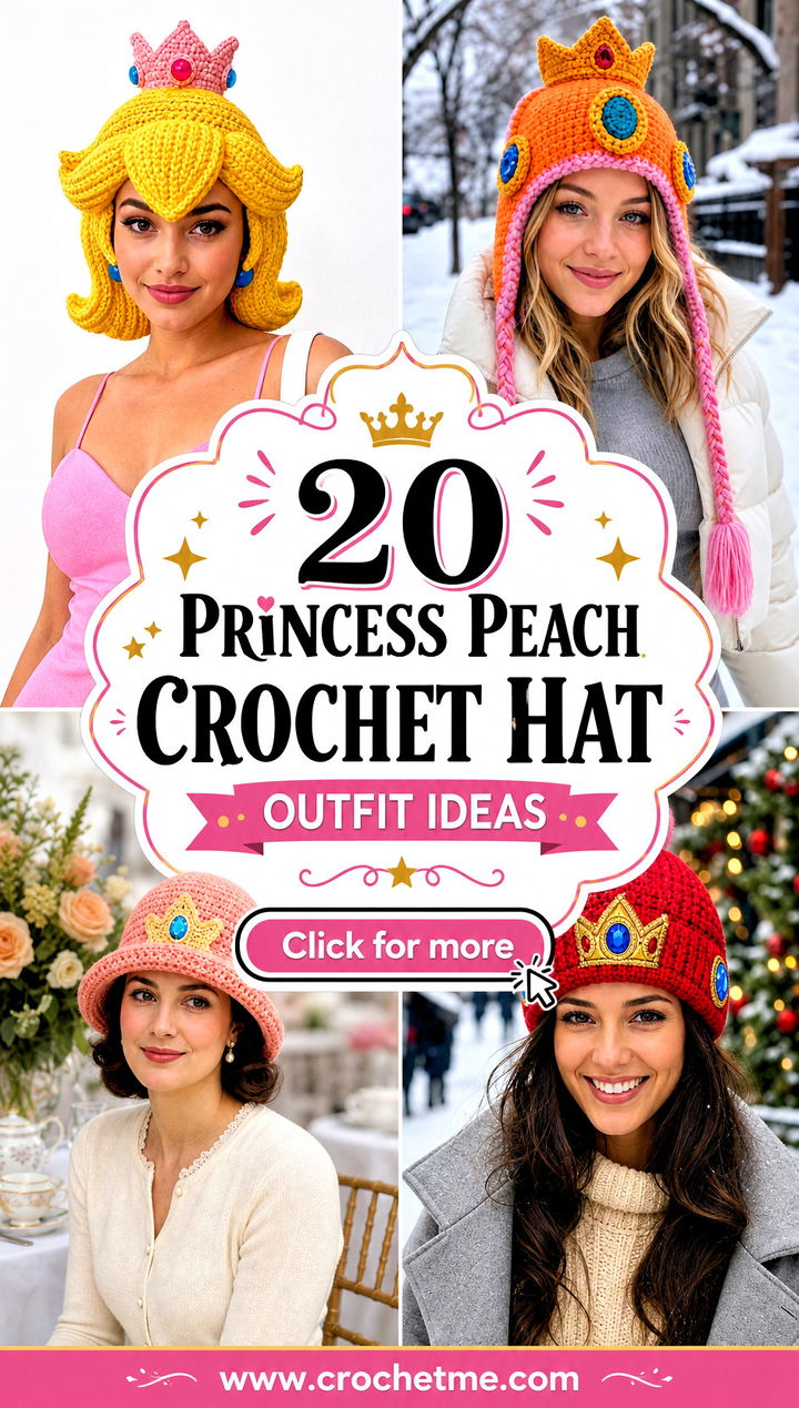 20 Princess Peach Crochet Hat outfit ideas - 20 Princess Peach Crochet Hat outfit ideas