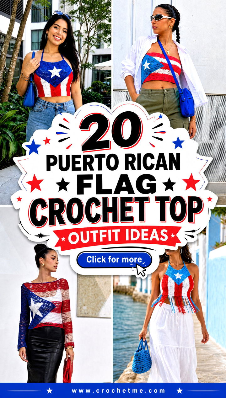 20 Puerto Rican Flag Crochet Top outfit ideas - 20 Puerto Rican Flag Crochet Top outfit ideas