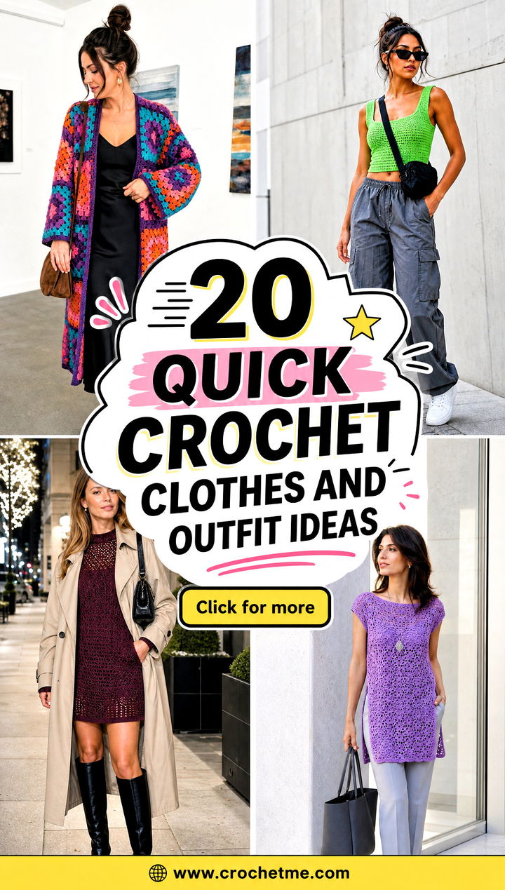 20 Quick Crochet Clothes and outfit ideas - 20 Quick Crochet Clothes and outfit ideas