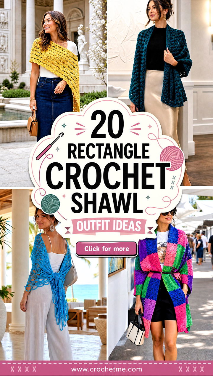 20 Rectangle Crochet Shawl outfit ideas - 20 Rectangle Crochet Shawl outfit ideas