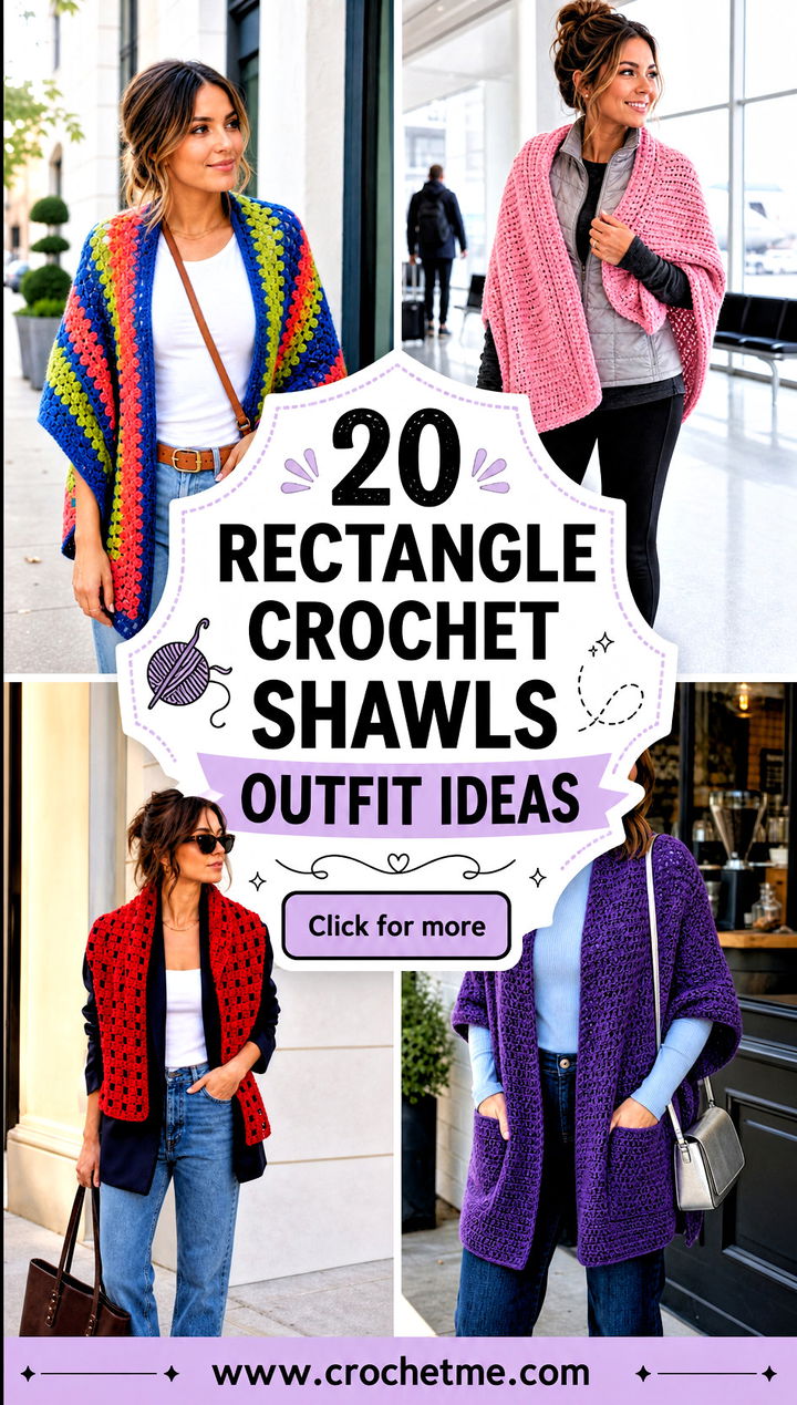 20 Rectangle Crochet Shawls outfit ideas - 20 Rectangle Crochet Shawls outfit ideas