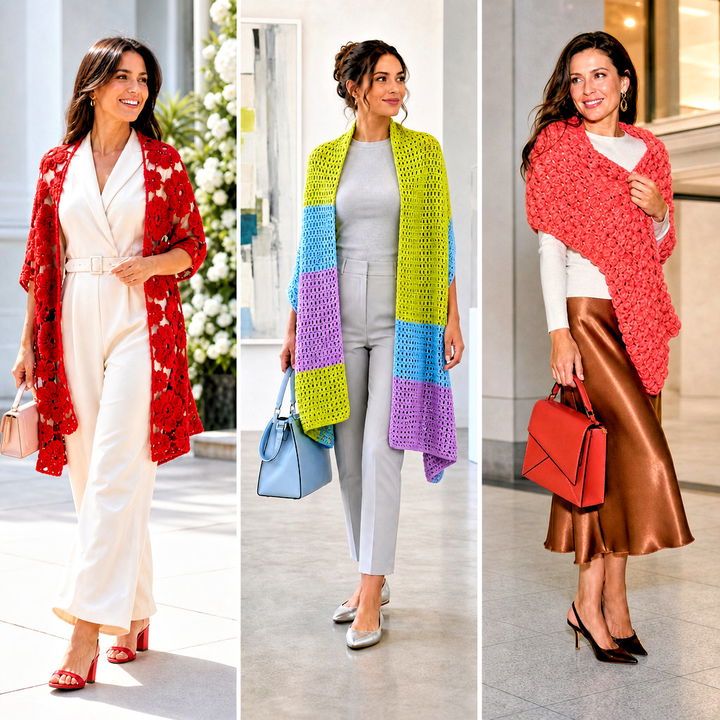 20 Rectangle Crochet Wrap Outfit Ideas for Effortless Layering