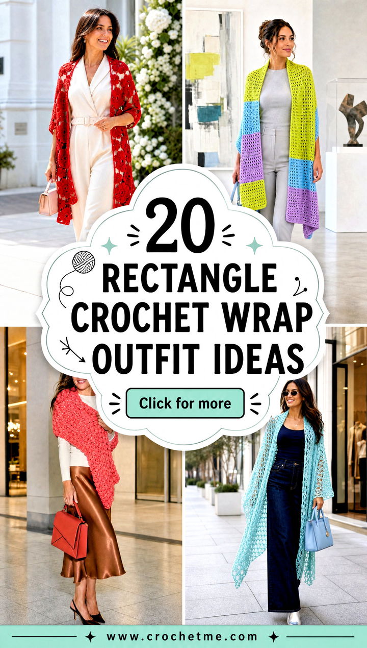 20 Rectangle Crochet Wrap outfit ideas - 20 Rectangle Crochet Wrap outfit ideas