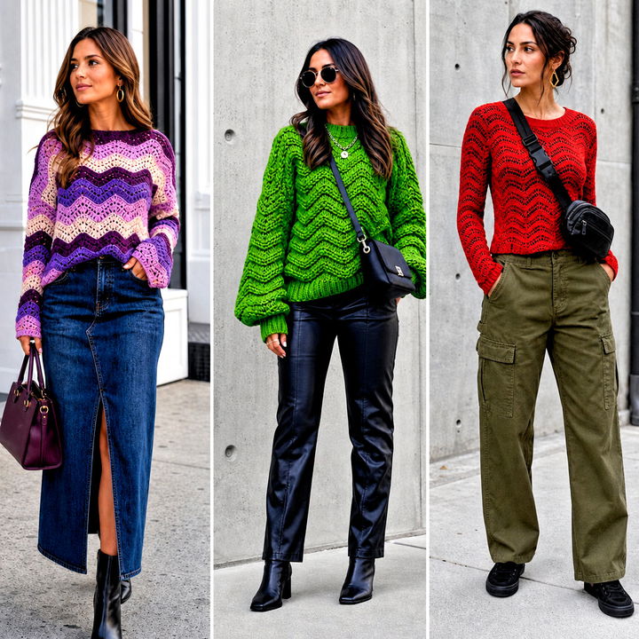 20 Ripple Crochet Sweater outfit ideas