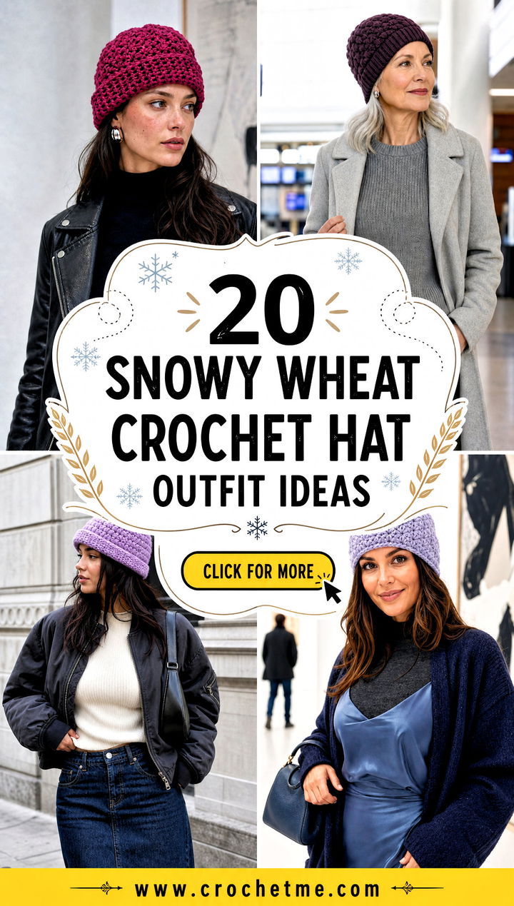 20 Snowy Wheat Crochet Hat outfit ideas - 20 Snowy Wheat Crochet Hat outfit ideas