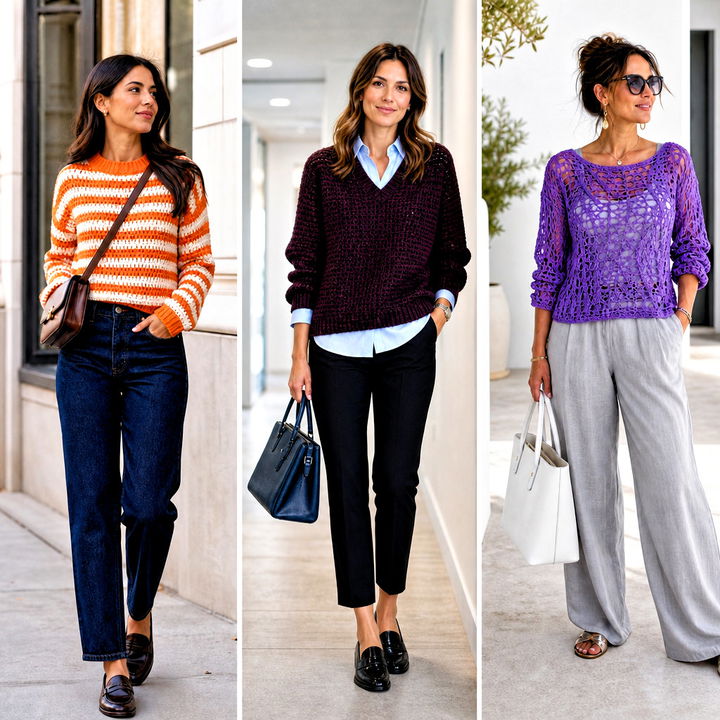 20 Sport Weight Crochet Sweater Outfit Ideas for Cozy Fall