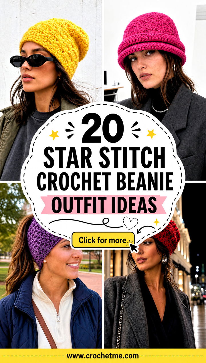 20 Star Stitch Crochet Beanie outfit ideas - 20 Star Stitch Crochet Beanie outfit ideas