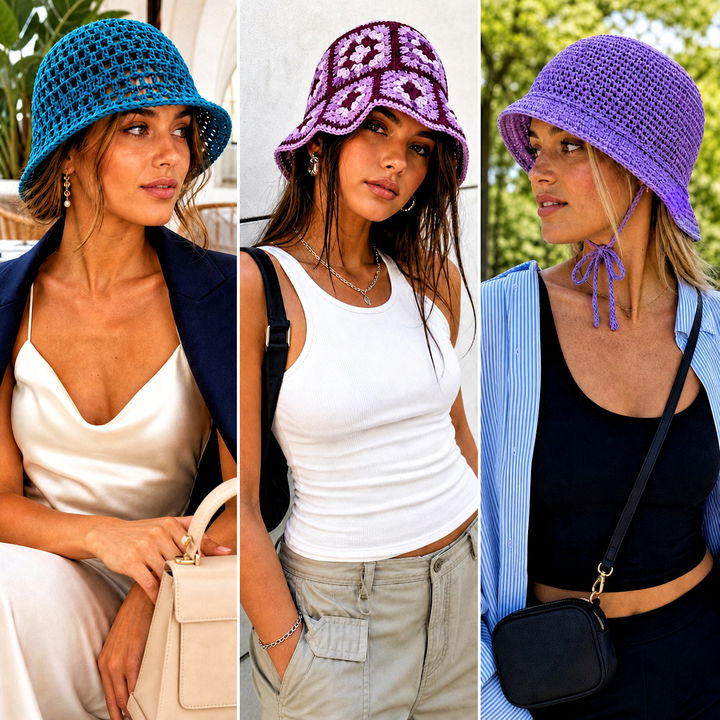 20 Straw Crochet Bucket Hat Outfit Ideas for Chic Summer Days