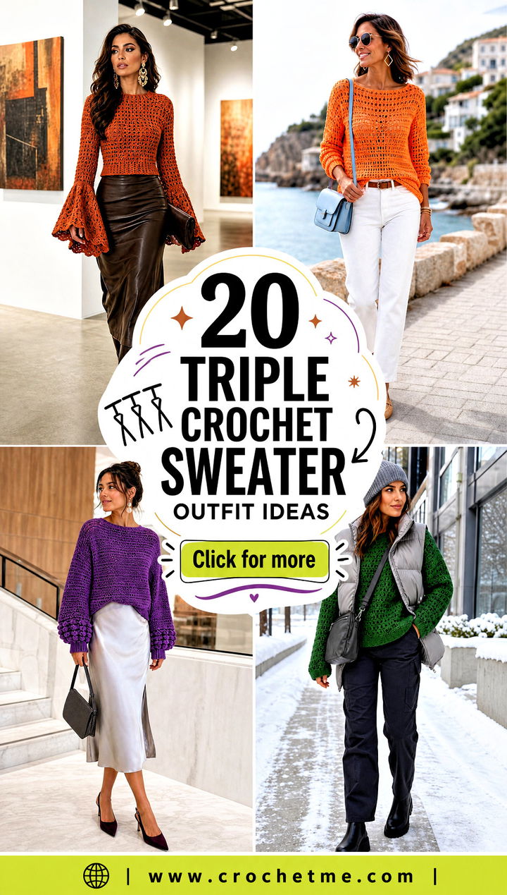 20 Triple Crochet Sweater outfit ideas - 20 Triple Crochet Sweater outfit ideas