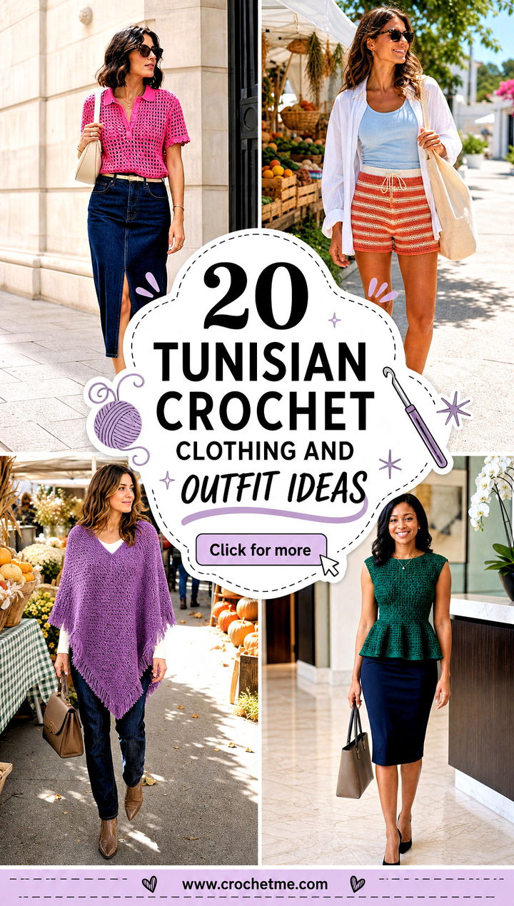 20 Tunisian Crochet Clothing and outfit ideas - 20 Tunisian Crochet Clothing and outfit ideas