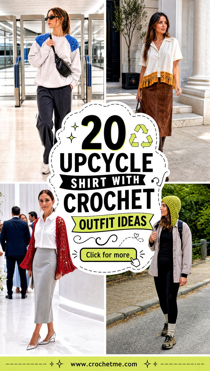 20 Upcycle Shirt With Crochet outfit ideas - 20 Upcycle Shirt With Crochet outfit ideas