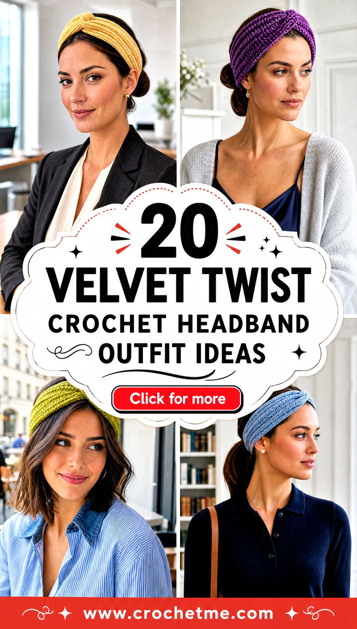 20 Velvet Twist Crochet Headband outfit ideas - 20 Velvet Twist Crochet Headband outfit ideas