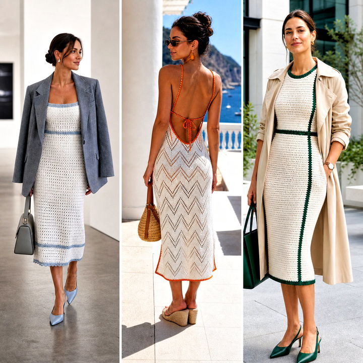 20 White Crochet Midi Dress outfit ideas