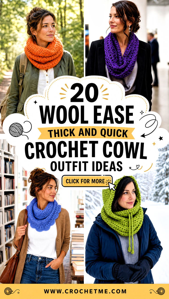 20 Wool Ease Thick And Quick Crochet Cowl outfit ideas - 20 Wool Ease Thick And Quick Crochet Cowl outfit ideas