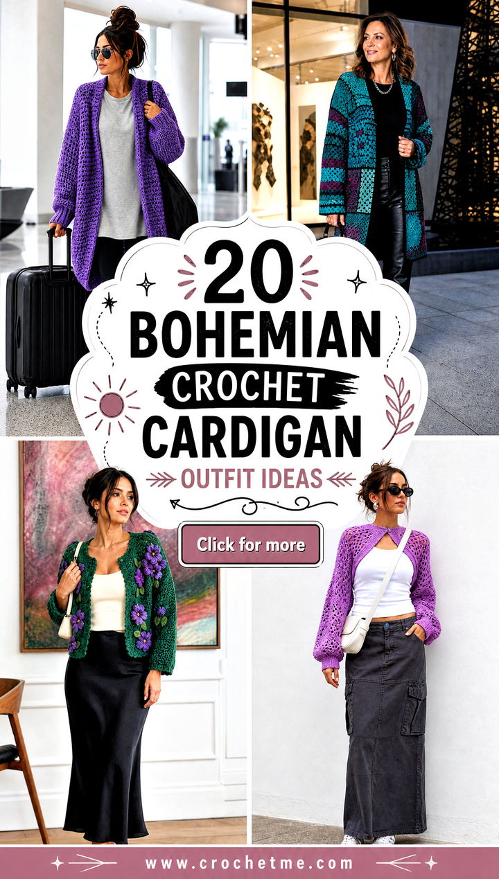 20 bohemian crochet cardigan outfit ideas - 20 bohemian crochet cardigan outfit ideas