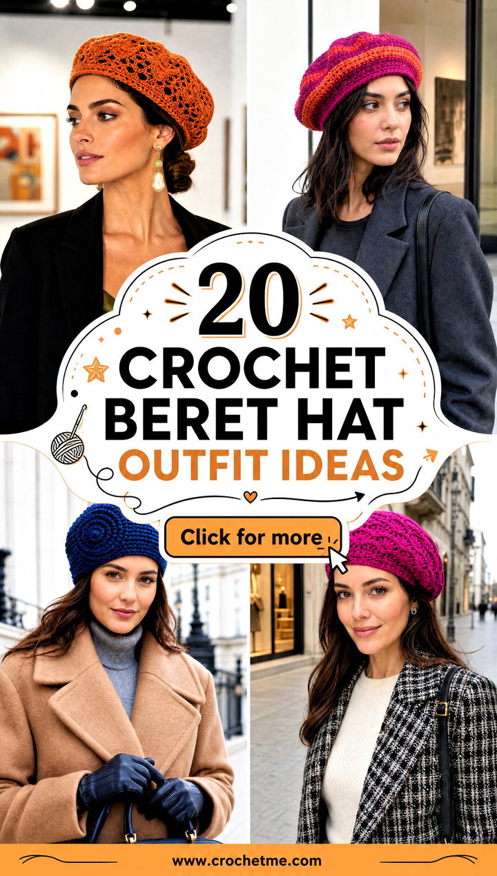 20 crochet beret hat outfit ideas - 20 crochet beret hat outfit ideas