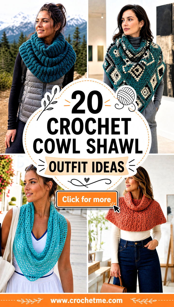 20 crochet cowl shawl outfit ideas - 20 crochet cowl shawl outfit ideas