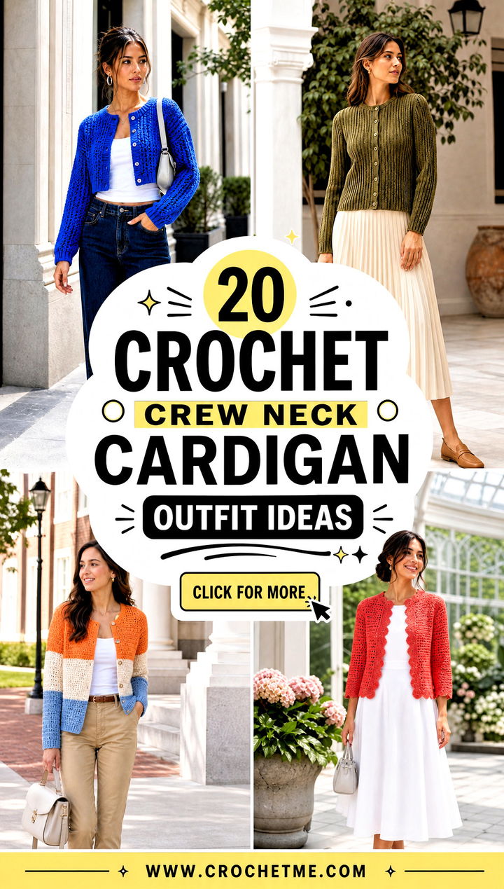 20 crochet crew neck cardigan outfit ideas - 20 crochet crew neck cardigan outfit ideas