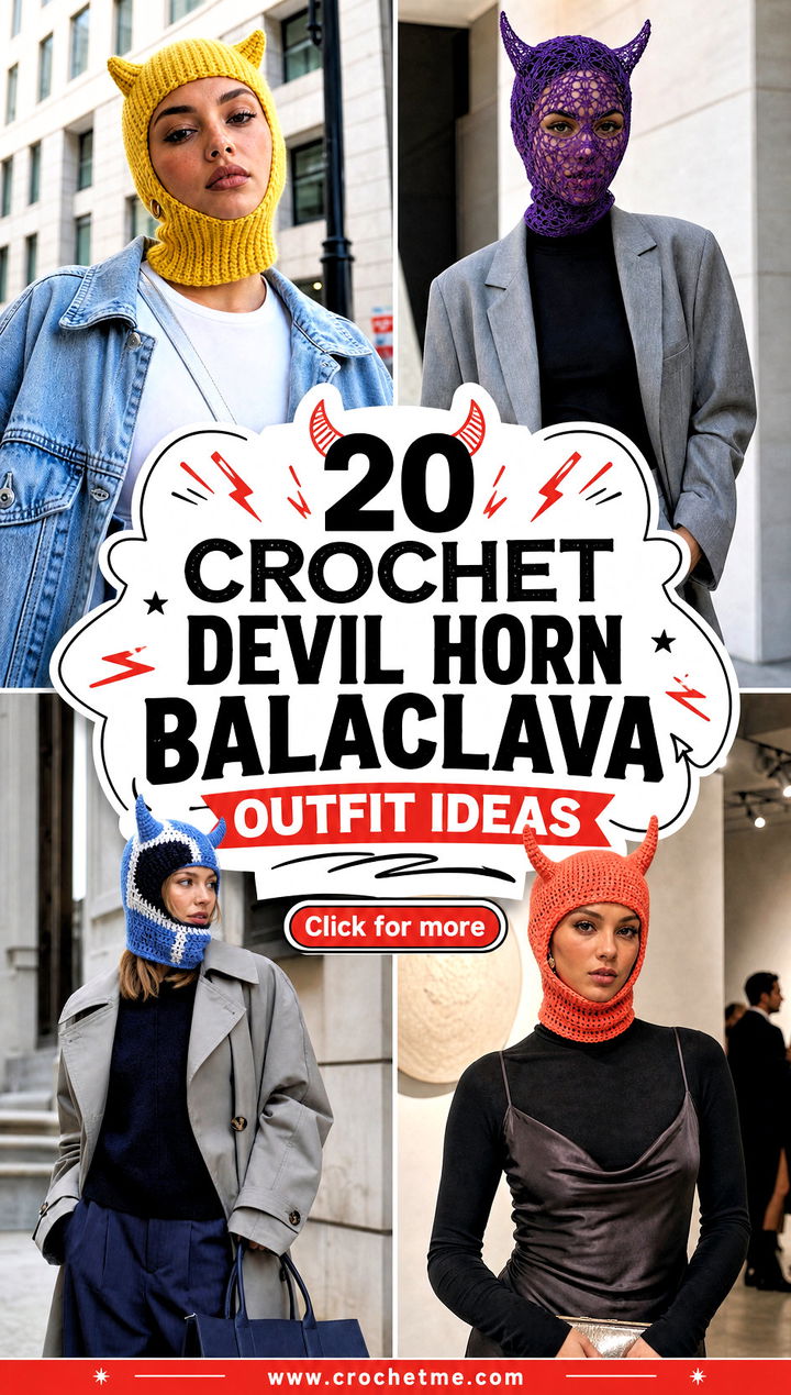 20 crochet devil horn balaclava outfit ideas - 20 crochet devil horn balaclava outfit ideas
