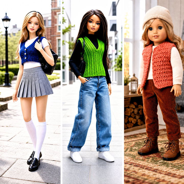 20 Crochet Doll Vest Outfit Ideas for Charming Layered Looks