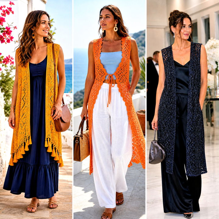 20 Crochet Duster Vest Outfit Ideas for Chic Layered Looks