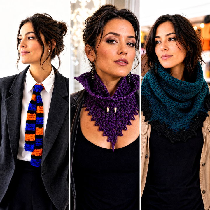 20 Crochet Halloween Scarf Outfit Ideas for Spooky Style