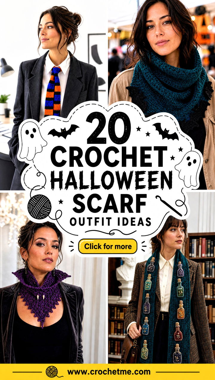 20 crochet halloween scarf outfit ideas - 20 crochet halloween scarf outfit ideas