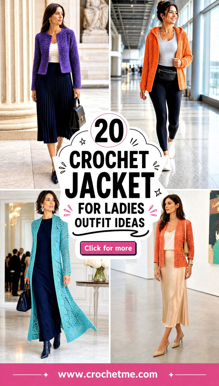 20 crochet jacket for ladies outfit ideas - 20 crochet jacket for ladies outfit ideas