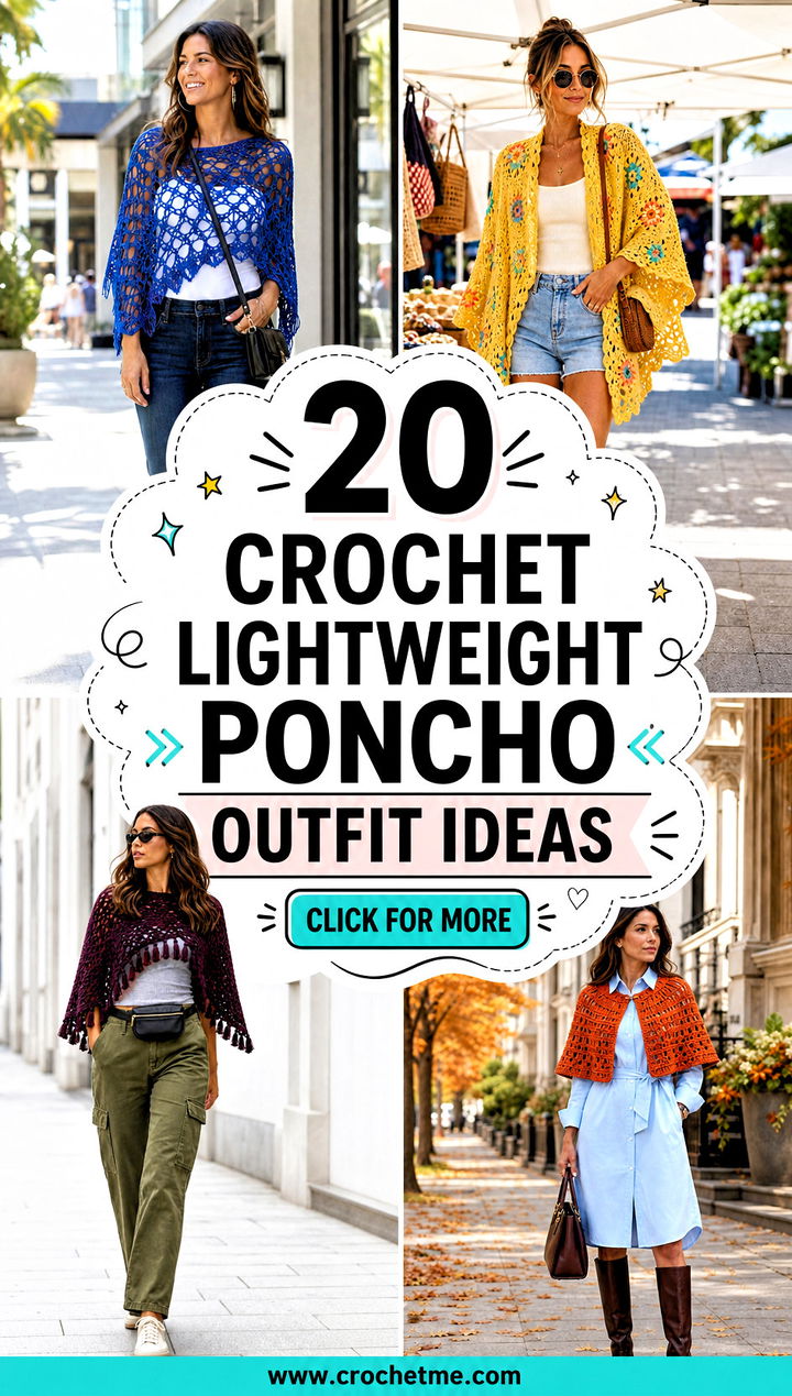 20 crochet lightweight poncho outfit ideas - 20 crochet lightweight poncho outfit ideas