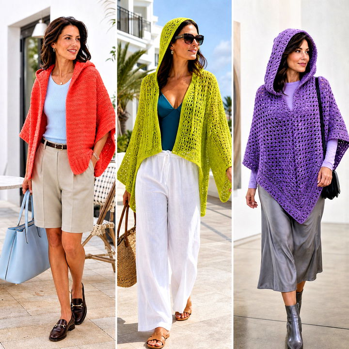 20 Crochet Lori Poncho Outfit Ideas for Relaxed Layering Style