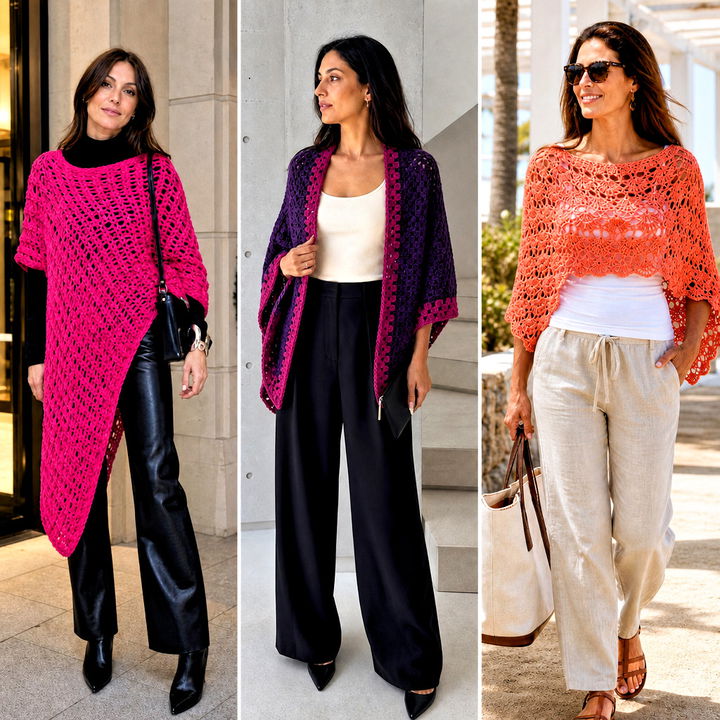 20 Crochet Poncho for Women Outfit Ideas for Cozy Fall Days