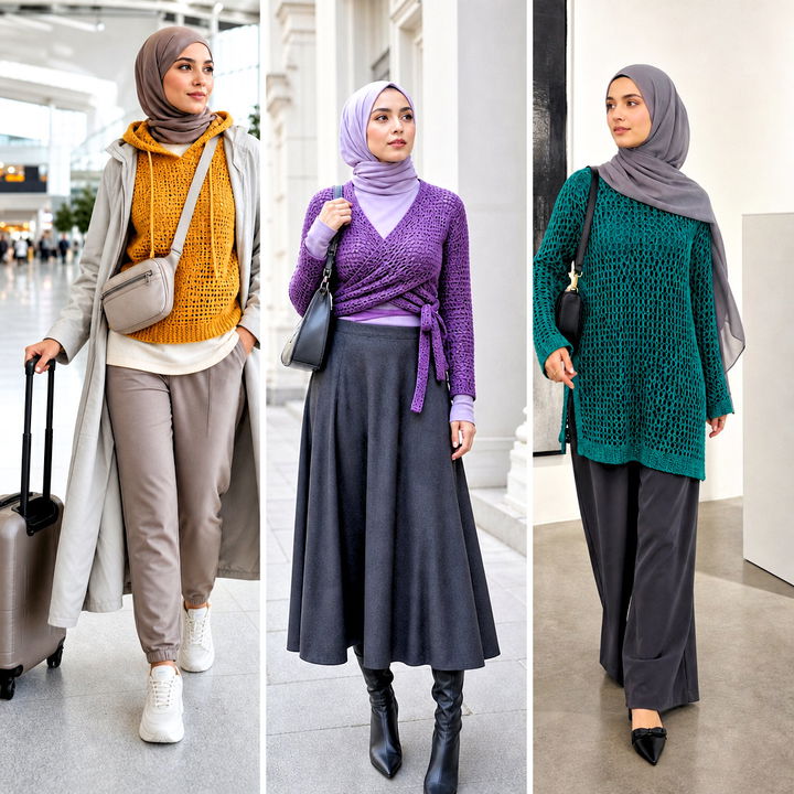 20 Crochet Top Hijabi Outfit Ideas for Chic Modest Style