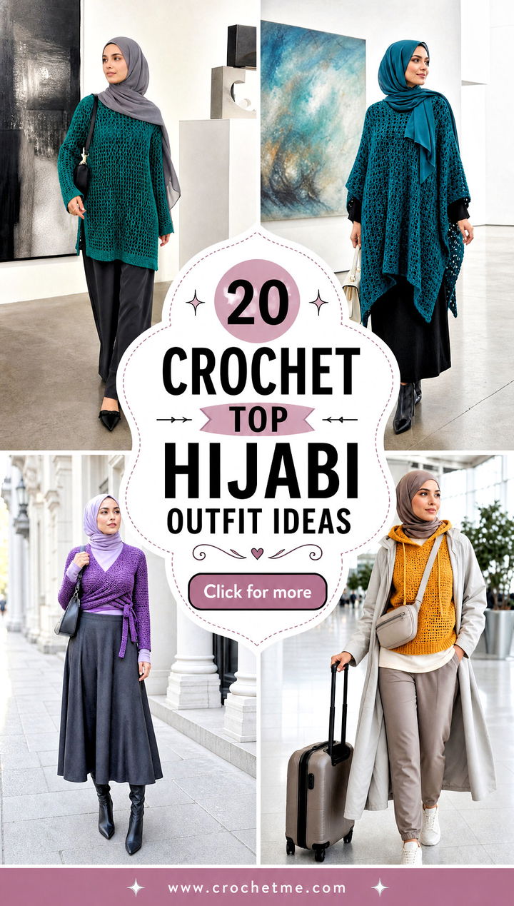 20 crochet top hijabi outfit ideas - 20 crochet top hijabi outfit ideas