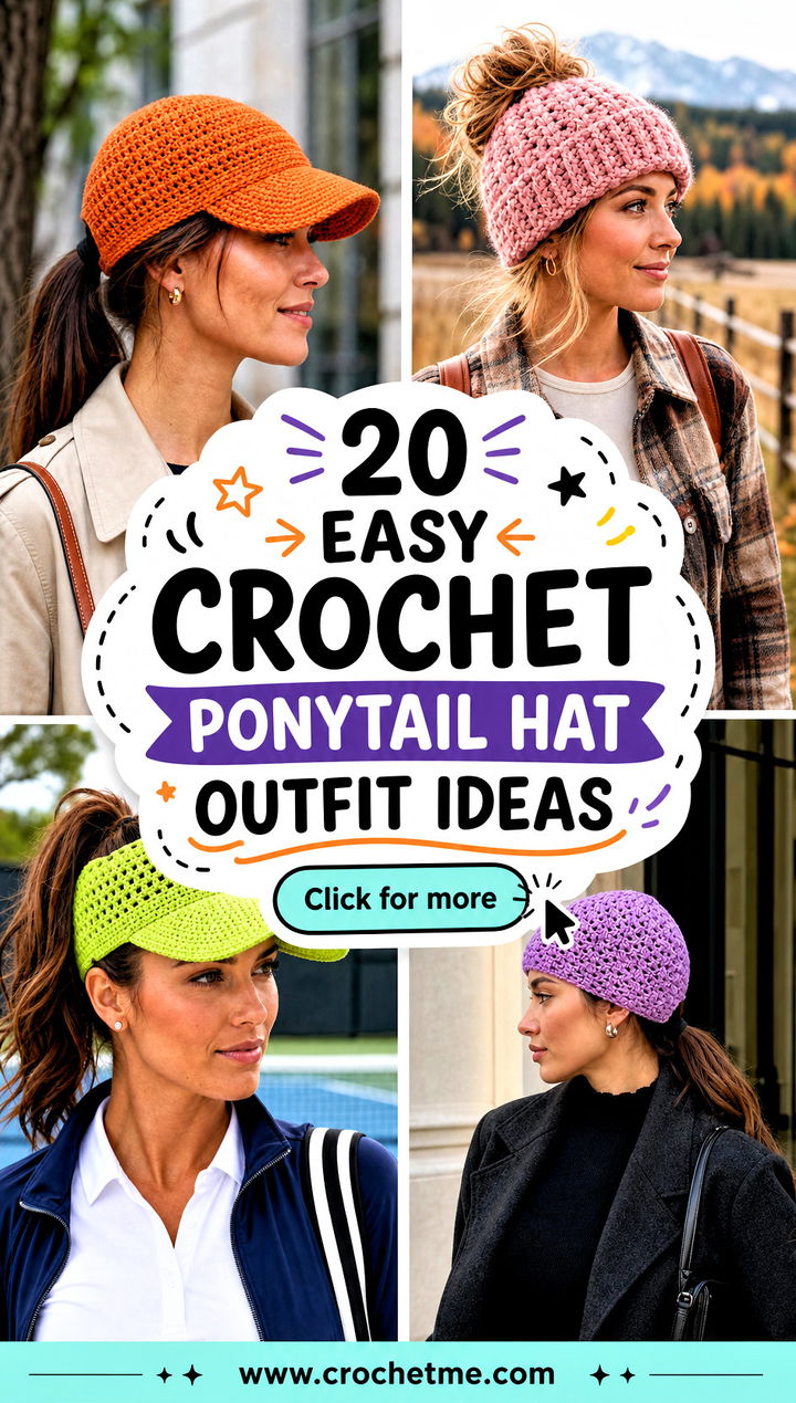 20 easy crochet ponytail hat outfit ideas - 20 easy crochet ponytail hat outfit ideas