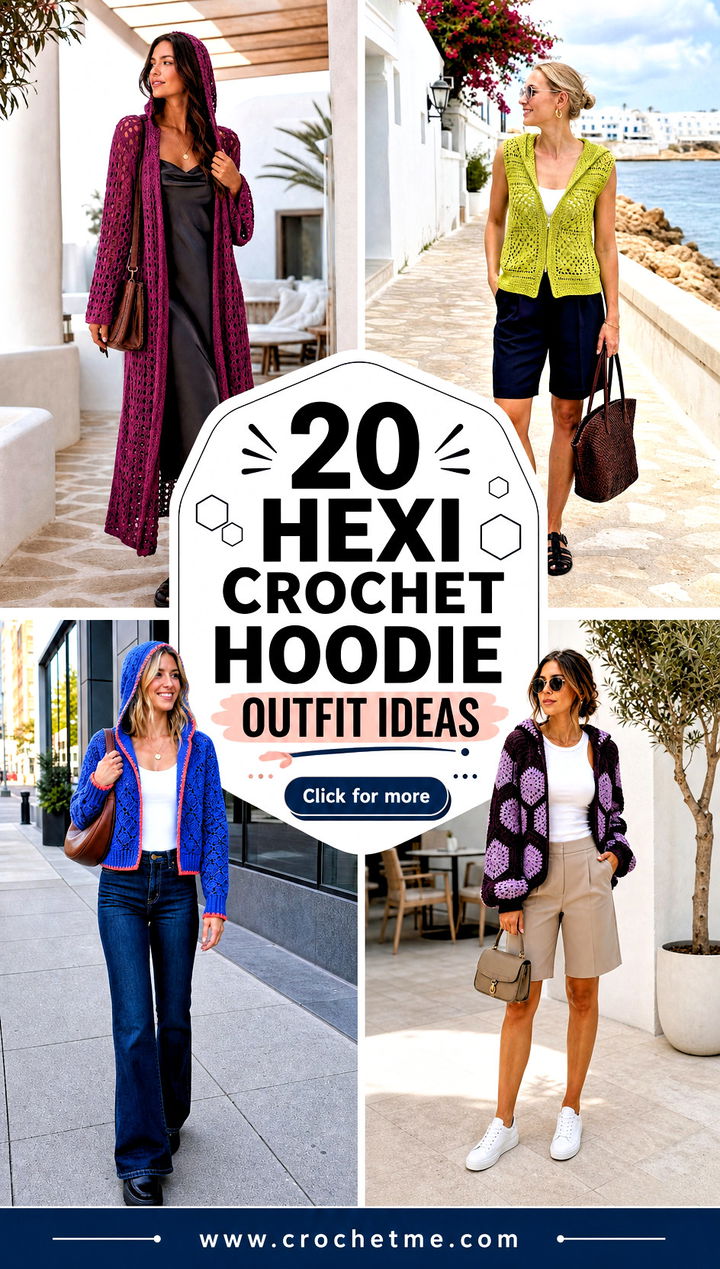 20 hexi crochet hoodie outfit ideas - 20 hexi crochet hoodie outfit ideas
