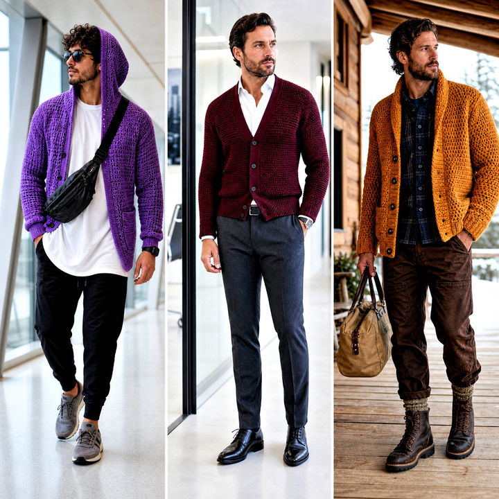 20 Men’s Crochet Cardigan Outfit Ideas for Smart Casual Looks