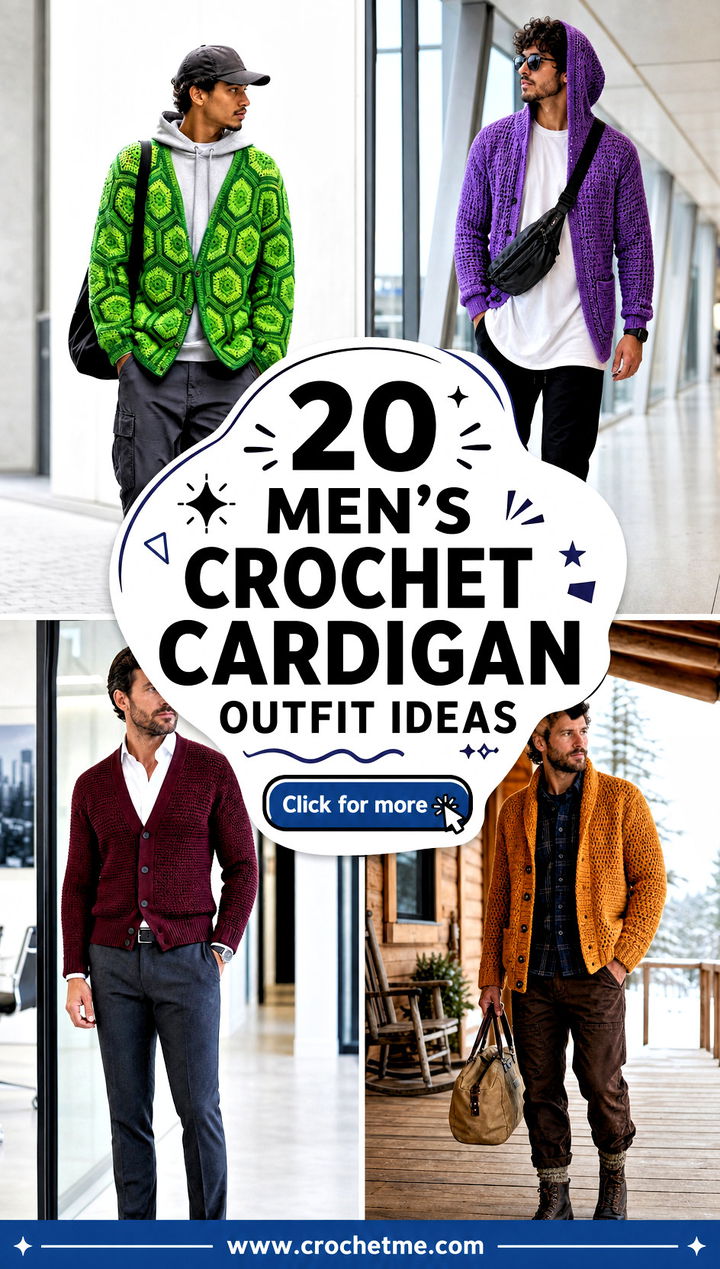 20 mens crochet cardigan outfit ideas - 20 men’s crochet cardigan outfit ideas