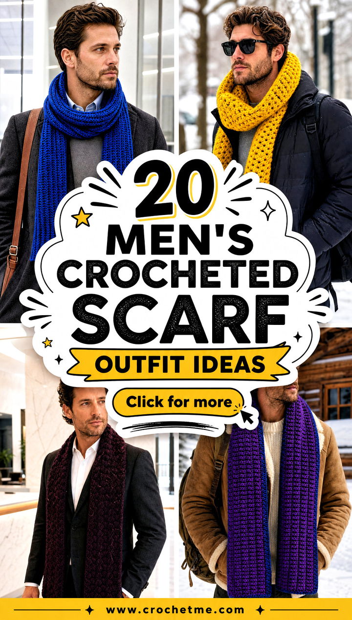 20 mens crocheted scarf outfit ideas - 20 men’s crocheted scarf outfit ideas