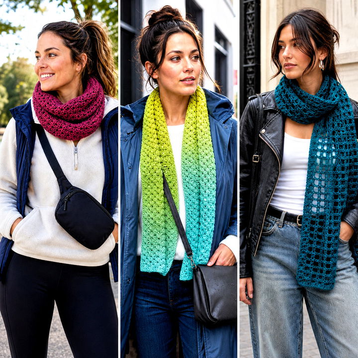 20 One Row Repeat Crochet Scarf Outfit Ideas for Easy Style