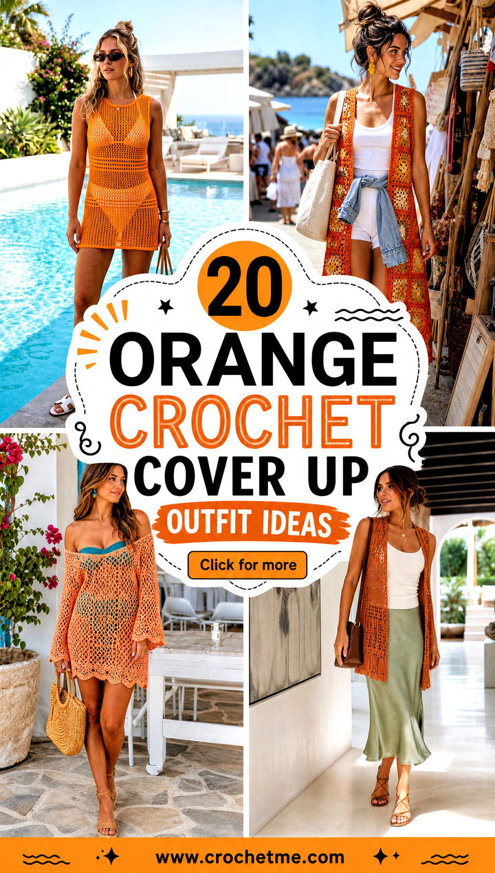 20 orange crochet cover up outfit ideas - 20 orange crochet cover up outfit ideas