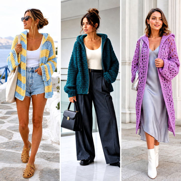 20 Oversized Crochet Hoodie Outfit Ideas for Cozy Street Style