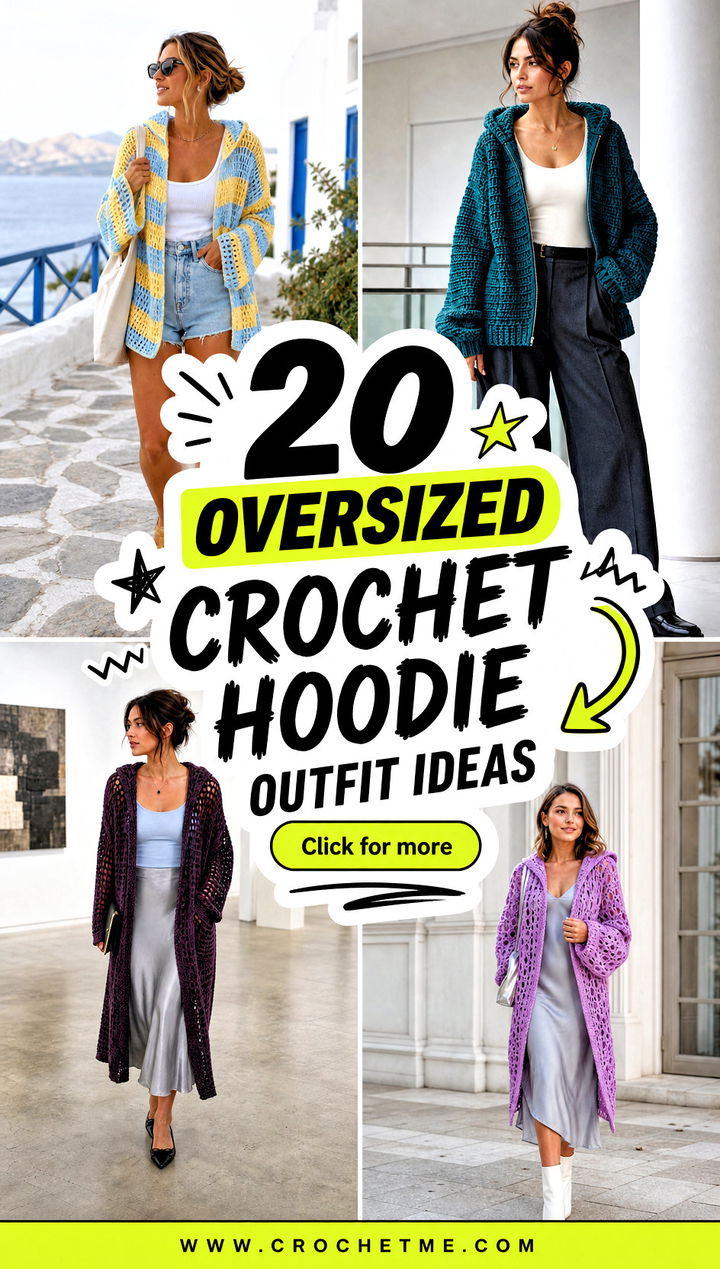 20 oversized crochet hoodie outfit ideas - 20 oversized crochet hoodie outfit ideas