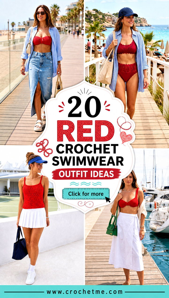 20 red crochet swimwear outfit ideas - 20 red crochet swimwear outfit ideas